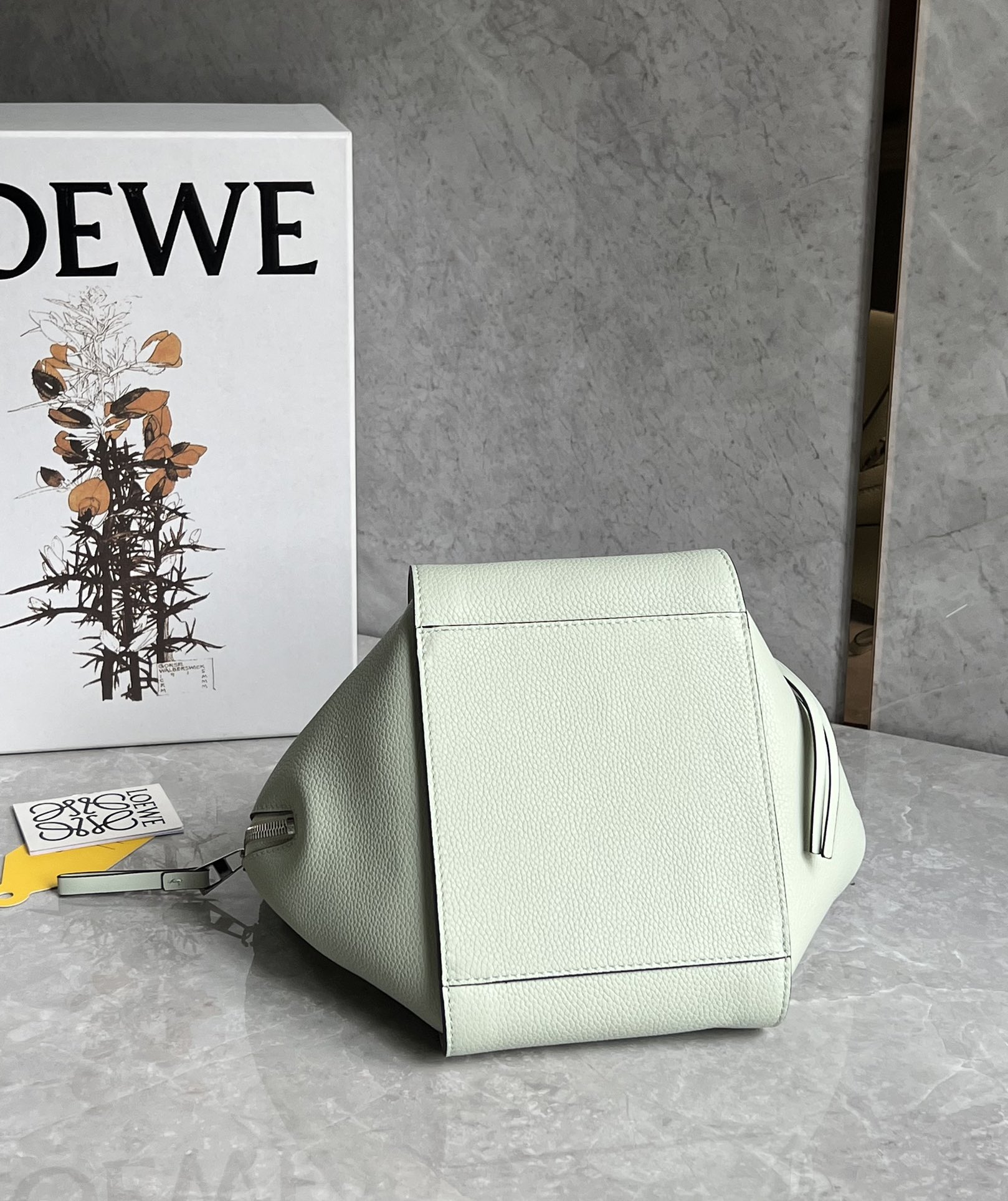 Loewe Compact Hammock Bag in Soft Grained Calfskin Sea Salt